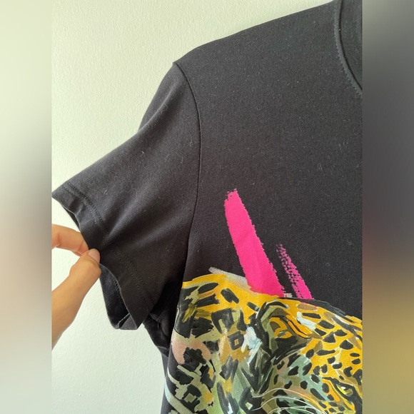 Roberto Cavalli Cotton Tiger Print Black Tee T-Shirt Large - Picture 6 of 8